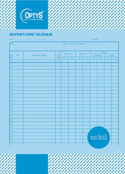 OP 1049 Inventúrny zoznam A4 100 listov