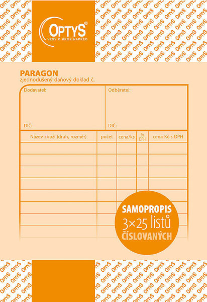 OP 1096 Paragon A6 číslovaný samoprepisovací 3 x 25 listov