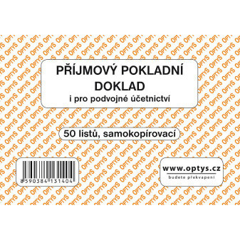 OP 1314 Príjmový pokladničný doklad pre podvoj.účtovníctvo samopropisovací A6 50 listov