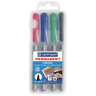 Popisovač Centropen 2846 permanent sada 4ks šírka 1mm