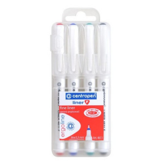 Popisovač Centropen 4611 F sada 4ks šírka 0,3mm