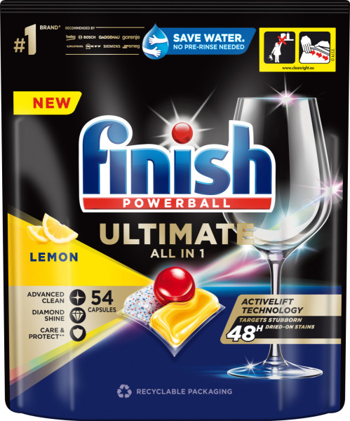 Finish Power All in 1 Ultimate Lemon tablety do umývačky, 54ks