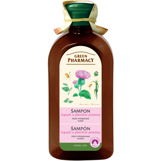 Green Pharmacy šampón proti vypadávanie vlasov - Lopúch a pšeničné proteíny, 350ml