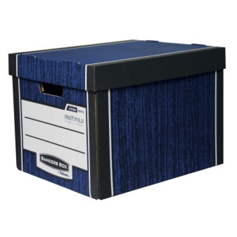 Archivačný kontajner Fellowes Bankers Box Woodgrain modrá (2ks)