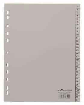 Plastové rozlišovače Durable - A4, šedé, súprava 1-31 152.602