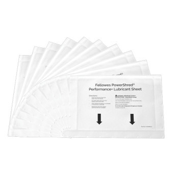 Čistiace olejové listy Fellowes PowerShred Performance+ pre skartovacie stroje (10ks)