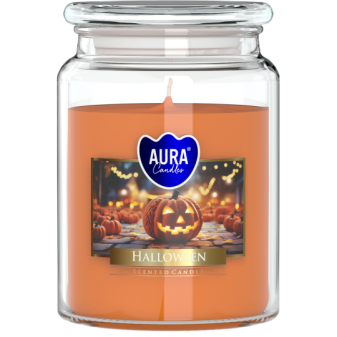 Vonná sviečka v skle s viečkom Halloween 500g 100 hodín SND99-466 Aura