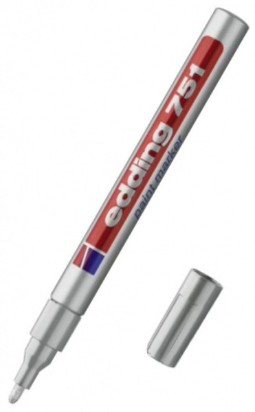 Popisovač Edding 751 lakový strieborná šírka 1 - 2mm