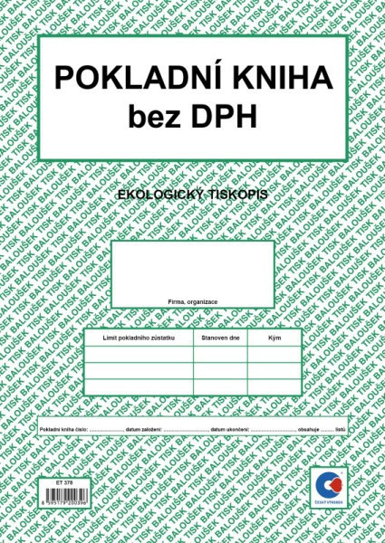 BA ET 378 Pokladničná kniha bez DPH A4 50 listov