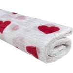Krepový papier - Srdce na bielom 0,5x2m 28 g/m2 C01D59