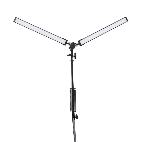 Platinet stolná LED lampa Flexy 20W stmievateľná s klipom, 2 ramená, čierna