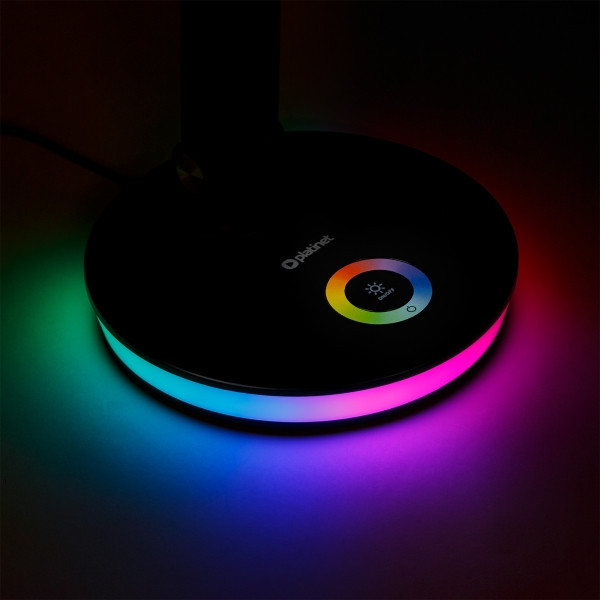 Platinet stolná LED lampa 12W stmievateľná, dotykové ovládanie, USB port, čierna