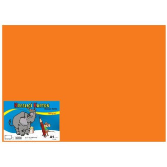 Kresliaci kartón farebný A1 10ks 180g oranžový