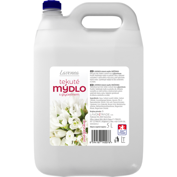 LAVONEA tekuté mydlo SNEŽENKA (biele) 5l 10016