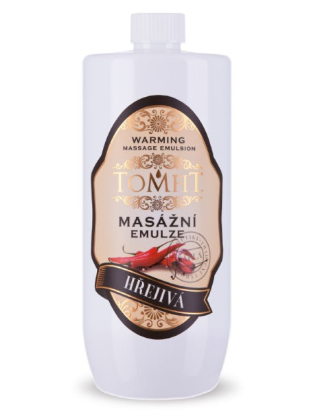 TOMFIT Masážna emulzia 1L - Hrejivá - NOVÁ RECEPTÚRA 15-0051