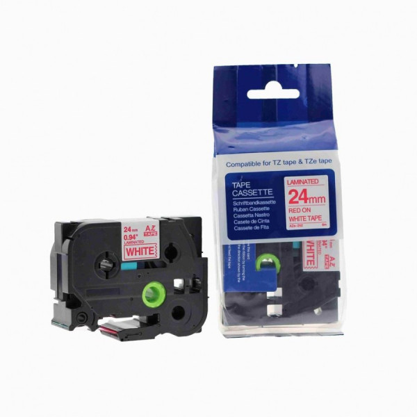 Alternatívna páska Brother TZ-252/TZe-252 24mm x 8m červená tlač/biela podklad