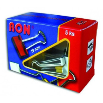 Klip 421/19 farebný 5ks Binder-Clips RON