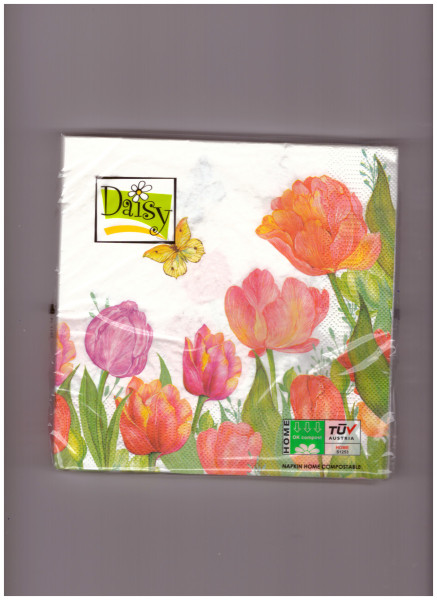 Papierové obrúsky 33x33 3vrst Kvety 20ks 280404